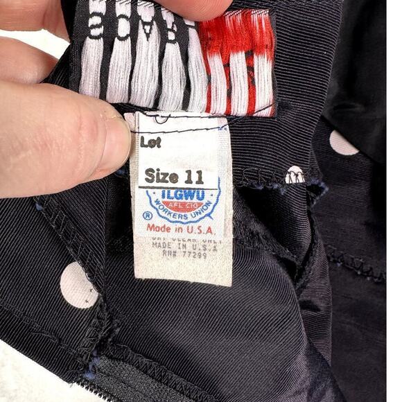 VINTAGE 70's ILGWU Union Made Acetate Polka Dot Fit & Flare Party Dress 11 - Picture 7 of 16